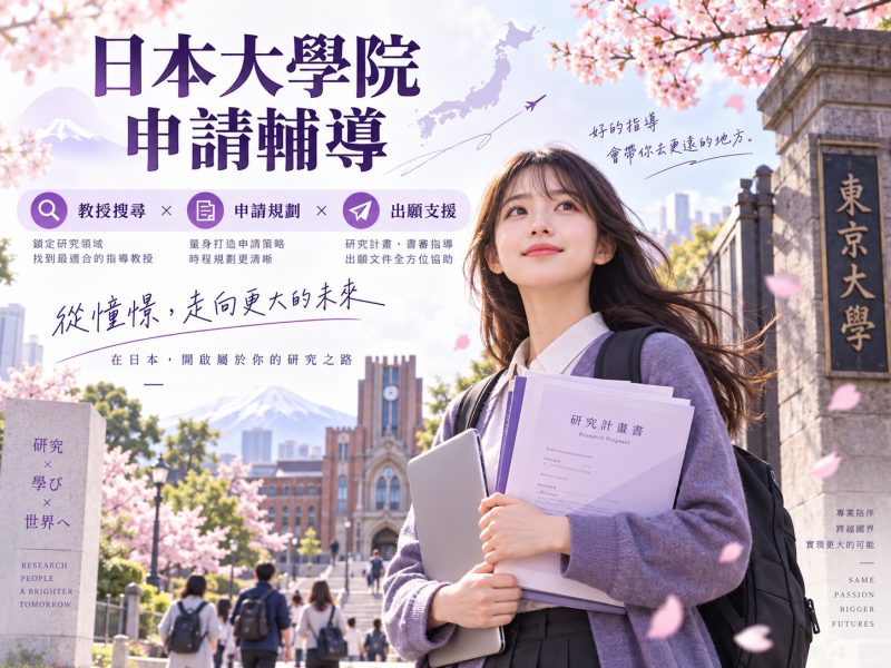 日本大學院申請輔導｜教授搜尋・申請規劃・出願支援